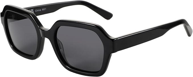 Retro Polarized Hexagon Sunglasses for Women Classic Vintage Rectangle Sun Glasses Acetate Shades UV400 Protection