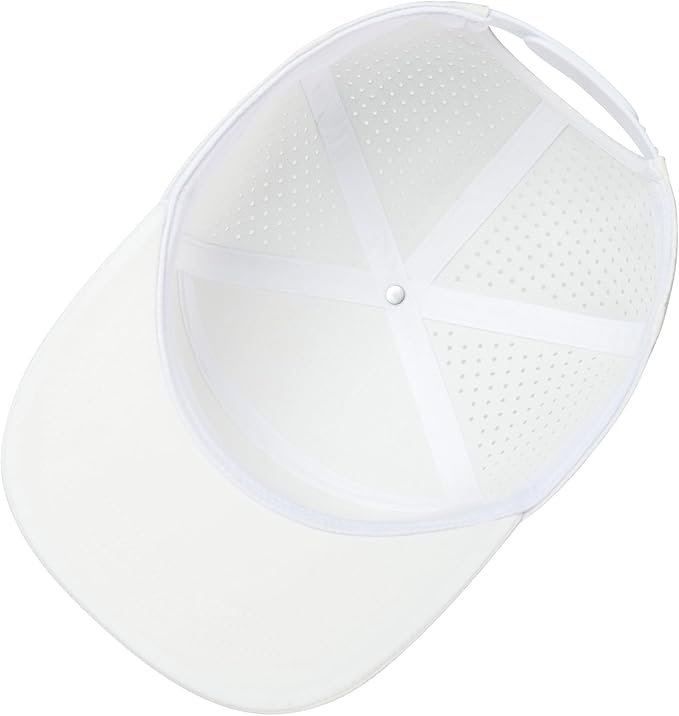Men Flat Brim Adjustable Performance Hat Snapback Laser Perforated Baseball Cap