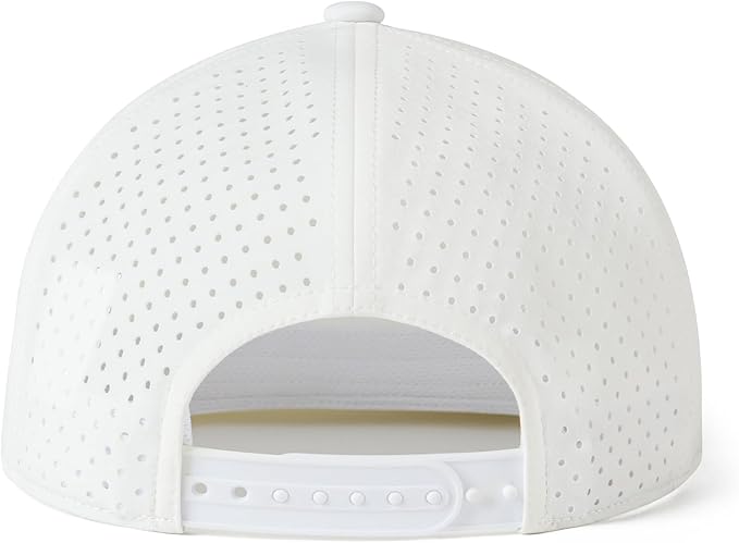 Men Flat Brim Adjustable Performance Hat Snapback Laser Perforated Baseball Cap