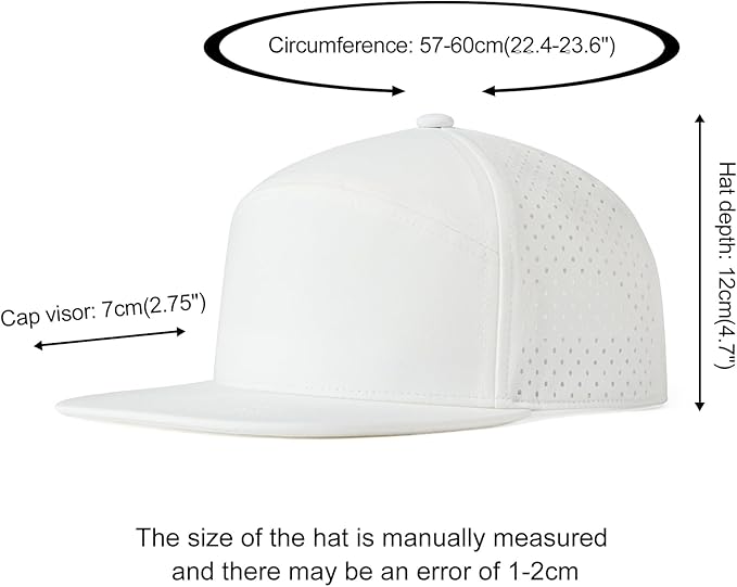 Men Flat Brim Adjustable Performance Hat Snapback Laser Perforated Baseball Cap