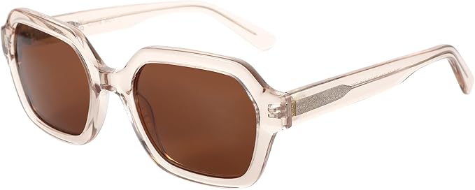 Retro Polarized Hexagon Sunglasses for Women Classic Vintage Rectangle Sun Glasses Acetate Shades UV400 Protection