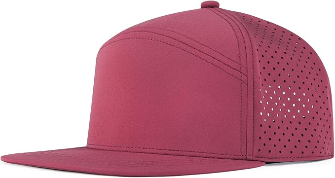 Men Flat Brim Adjustable Performance Hat Snapback Laser Perforated Baseball Cap