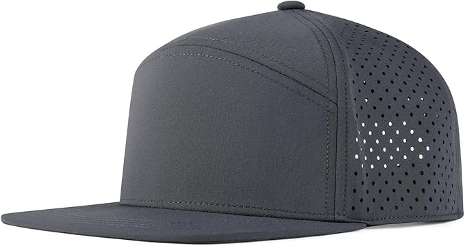 Men Flat Brim Adjustable Performance Hat Snapback Laser Perforated Baseball Cap