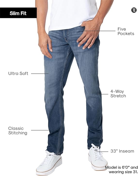 Mens Jeans - Stretch Jeans for Men, Ultra-Soft Premium Fabric