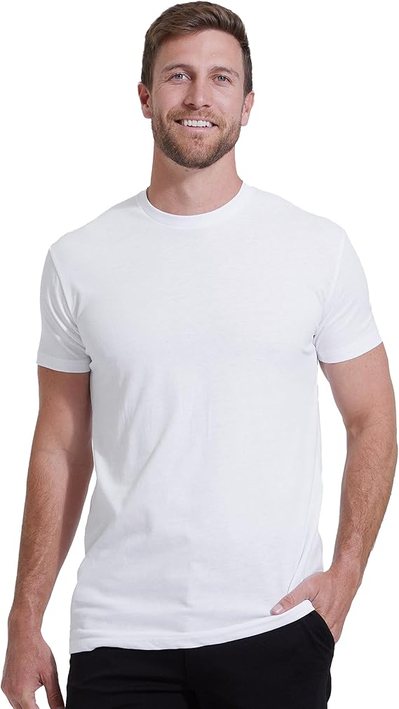 Mens T-Shirts - Short Sleeve Crew Neck Plain Novelty T Shirt for Men