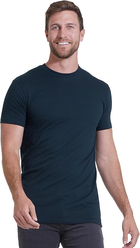 Mens T-Shirts - Short Sleeve Crew Neck Plain Novelty T Shirt for Men