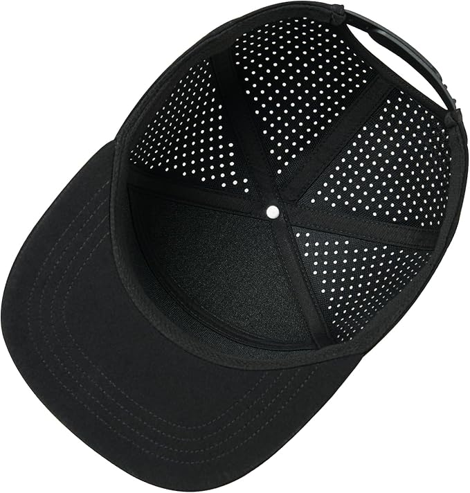 Men Flat Brim Adjustable Performance Hat Snapback Laser Perforated Baseball Cap