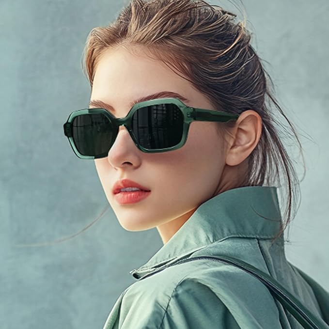Retro Polarized Hexagon Sunglasses for Women Classic Vintage Rectangle Sun Glasses Acetate Shades UV400 Protection