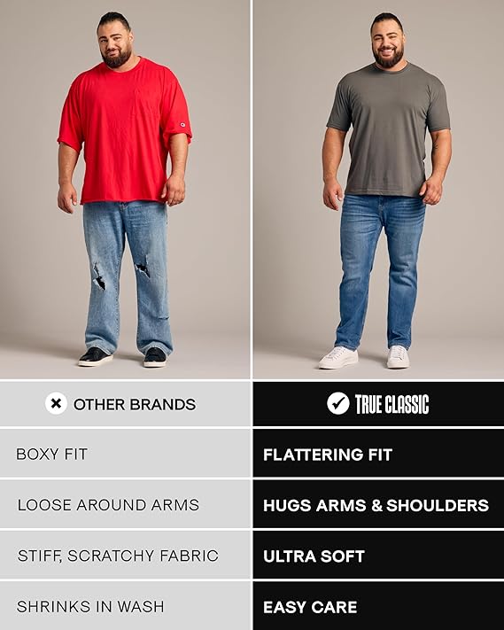 3 Pieces Mens T-Shirts - Short Sleeve Crew Neck Plain Novelty T Shirt for Men
