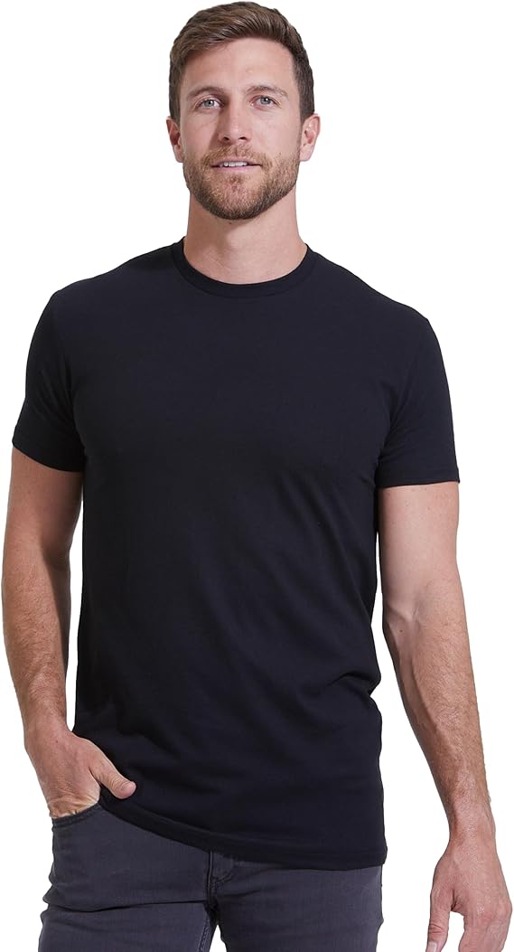 Mens T-Shirts - Short Sleeve Crew Neck Plain Novelty T Shirt for Men