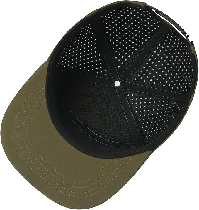 Men Flat Brim Adjustable Performance Hat Snapback Laser Perforated Baseball Cap