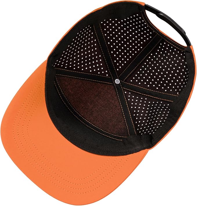 Men Flat Brim Adjustable Performance Hat Snapback Laser Perforated Baseball Cap