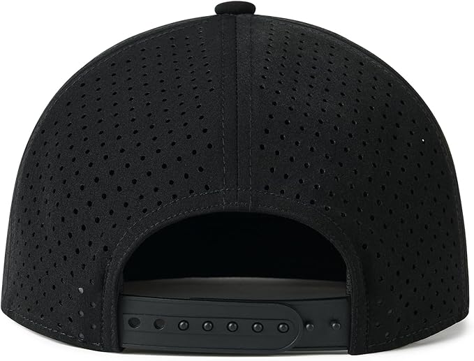 Men Flat Brim Adjustable Performance Hat Snapback Laser Perforated Baseball Cap