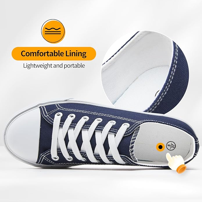 Low Top Canvas Shoes,Lace up Canvas Sneakers,Casual White Tennis Walking Shoes