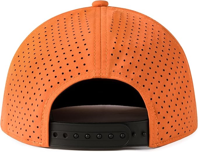 Men Flat Brim Adjustable Performance Hat Snapback Laser Perforated Baseball Cap