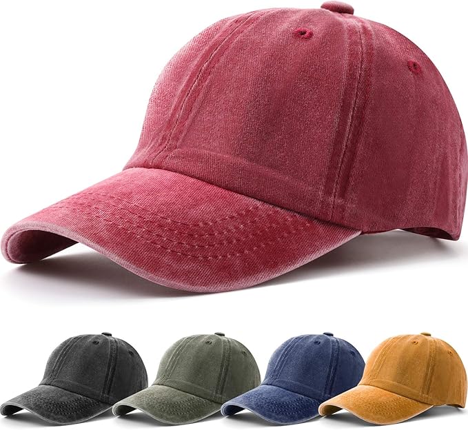 5 Pieces Baseball Cap Golf Dad Hat Adjustable Original Classic Low Profile Cotton Hat Unconstructed Plain Cap Men Women
