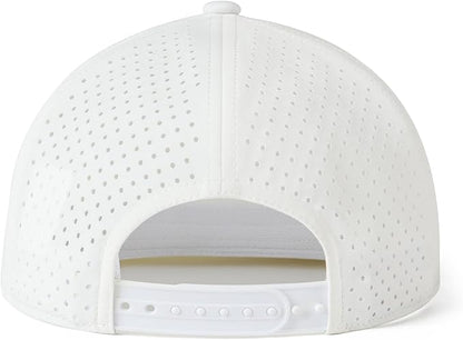 Men Flat Brim Adjustable Performance Hat Snapback Laser Perforated Baseball Cap