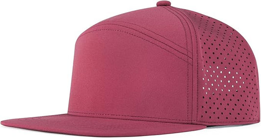 Men Flat Brim Adjustable Performance Hat Snapback Laser Perforated Baseball Cap