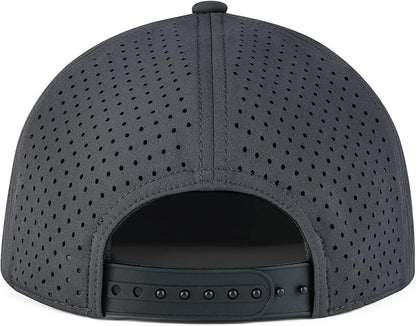 Men Flat Brim Adjustable Performance Hat Snapback Laser Perforated Baseball Cap