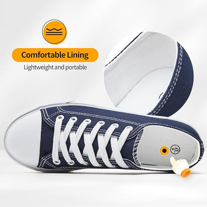 Low Top Canvas Shoes,Lace up Canvas Sneakers,Casual White Tennis Walking Shoes