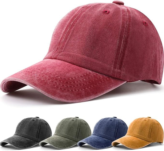 5 Pieces Baseball Cap Golf Dad Hat Adjustable Original Classic Low Profile Cotton Hat Unconstructed Plain Cap Men Women